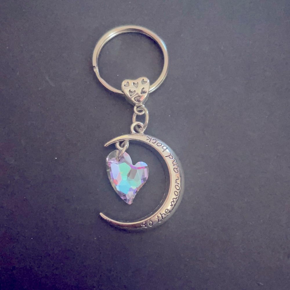 To the moon and back key chain